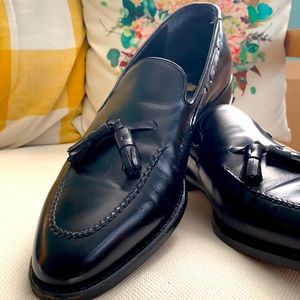 Mens Black Tassle Leather Dress Shoe